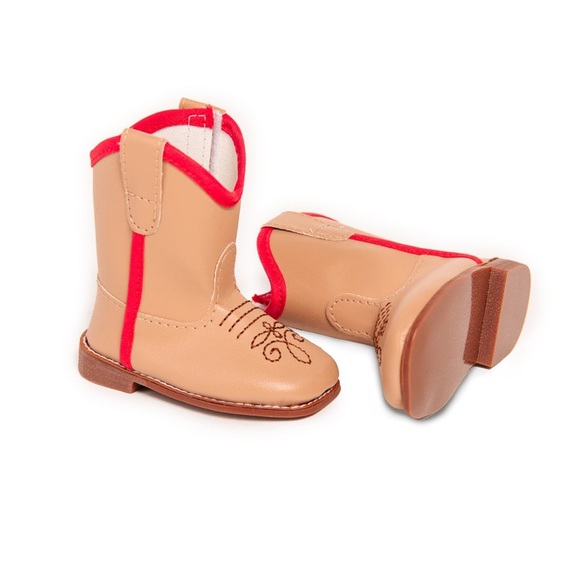 Maplelea Doll Brianne’s Cowgirl Boots with Hot Pink Trim and Embroidered Design - Picture 1 of 7